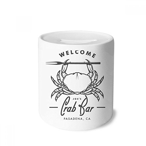 Tirelire en céramique Crab et organismes marins décorative multicolore