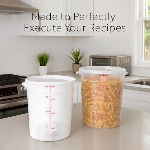 Restaurantware Food Storage Lid 10 Count Fits 2 and 4 qt Containers Leak Resistant Translucent Plastic Container Lids Dishwasher-Safe Freezer-Safe For Kitchens, Store Dry and Wet Ingredients Food Prep by Restaurantware - Used condition - Image 7