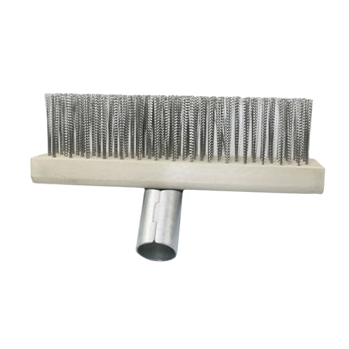 Image of Wire Floor Brush Replacement Head Long Stiff Hair Stainless Steel Wire Brush Heavy Duty Outdoor Broom Head Deck Brush For Kitchen Bathroom Concrete Floor Patio Pavement Moss Tile Scrubbing Brush