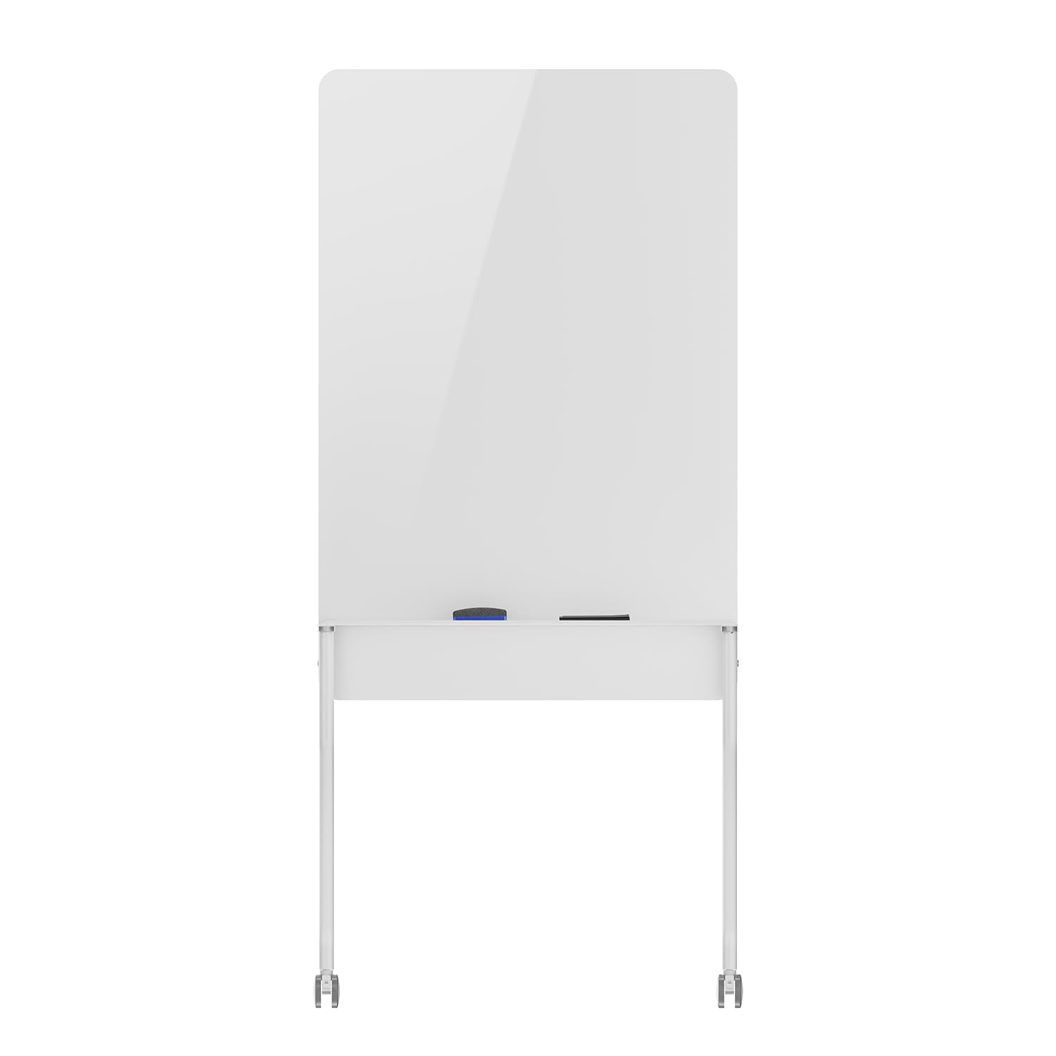 Ergo Office Tableau Blanc Mobile effaçable à Sec 119x79 cm Horizontal Simple Face avec roulettes verrouillables et étagère Pratique (Orientation Verticale, 1190x790mm)