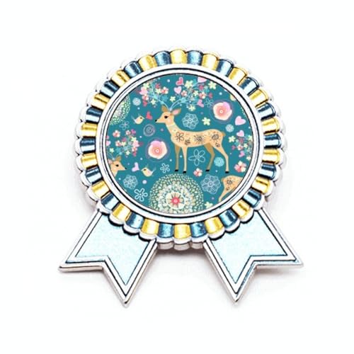 Broche en forme de fleur cerf et oiseau pour veste et manteau