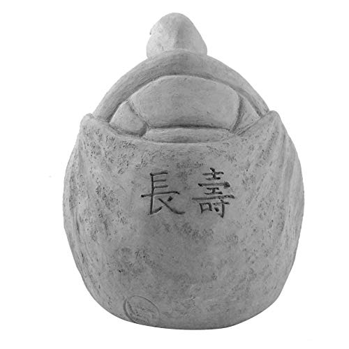 Modern Artisans Meditating Turtle - Cast Stone Garden Sculpture : Large Size, Grey Stone Finish #TOP1