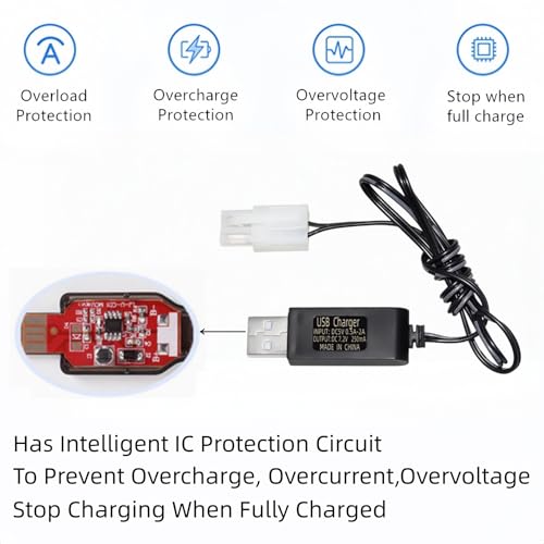 Cecicebb 7.2V 700mAh NiCd AA Battery Pack with Standard Tamiya Plug for RC Car RC Truck Household Appliances RC Toys 7.2V Volt Battery with USB Charger by Cecicebb - Used condition - Image 5