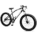 Outroad Fat Tire Mountain Bike with 26 inch Wheels, 21 Speed with High Carbon Steel Frame, Double Disc Brake and Front Suspension Anti-Slip Bikes,Black