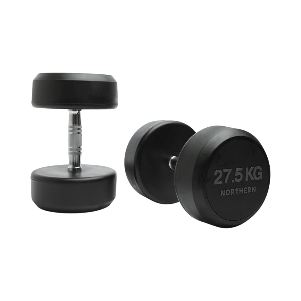 NORTHERN Rounded Dumbbells Set Heavy Weights Round Dumbbell Circular Rubber Dumbell for Weightlifting Bodybuilding Exercise Fitness Workout Training Home Gym Biceps 2.5-30kg Pair Set (2 x 27.5kg) โ image 1