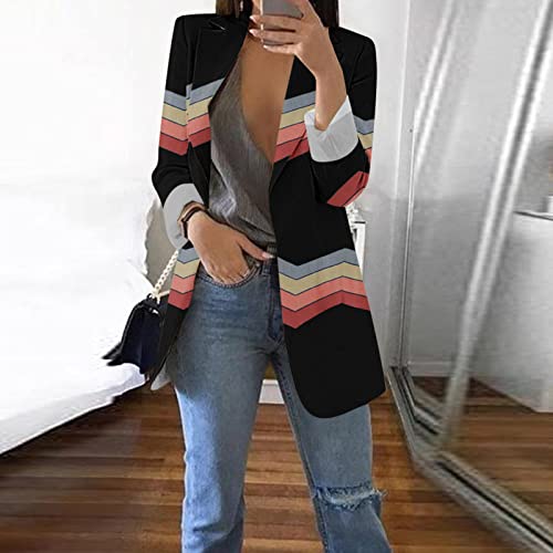 Blazer feminino, cardigã feminino de manga comprida, frente aberta, casual, trabalho, escritório, ca