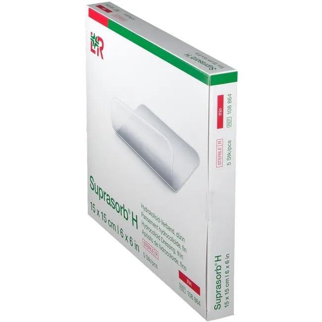 Suprasorb H Lot de 5 pansements hydrocolloïdes fins 15 x 15 cm
