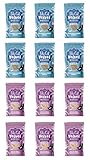Variety Pack of Tiki-Cat Velvet Mousse Wet Senior Cat Food in Broth in 2-Flavor Bundle: 6 Salmon & Pumpkin and 6 Chicken & Pumpkin (12 Pouches Total, 2.4 Oz/Pouch) Plus Shaynanigans Silicone Lid