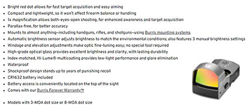 Burris Optics Fastfire 2 300232, 300233 – Fastfire Ii Red Dot Sights - Picatinny Mount, 4-Moa Dot Reticle, Matte Black, 7.00 X 5.00 X 3.00" #TOP4