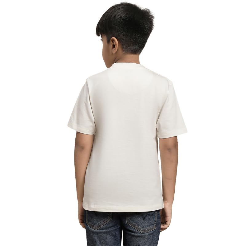 Image of Kidsville Garfield Printed Regular Fit Off White Cotton Boy's T-Shirt