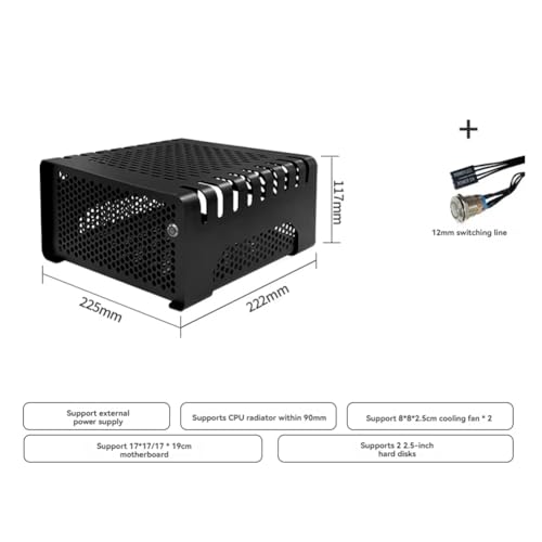 Boîtier d'ordinateur ITX petite taille noir pour PC de bureau et HTPC horizontal