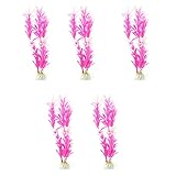 Ruilogod Pescadera, pecera, paisaje, planta artificial, decoración de hierba, 20,3 cm, 5 unidades (id: 7ba 3b0 d3f e13 b3e