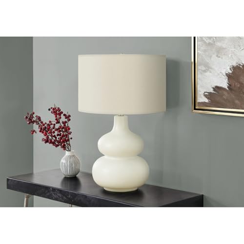 Lighting 25&Quot;H Table Lamp Ceramic Cream Shade, Contemporary Adjustable Brightness