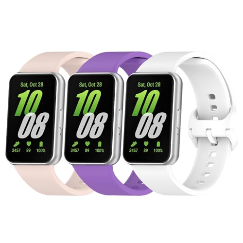Xisair Correas de 3 Piezas Compatibles con Samsung Galaxy Fit 3, Correa de Silicona, Pulsera Suave e Impermeable Pulsera Deportiva Compatible con Correa Samsung Galaxy Fit3