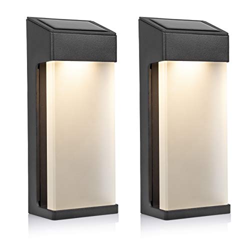 Smartwares OSL-50010 Applique Murale Solaire Eclairage LED-Lot de 2-Aluminium et Verre dépoli, Anthracite