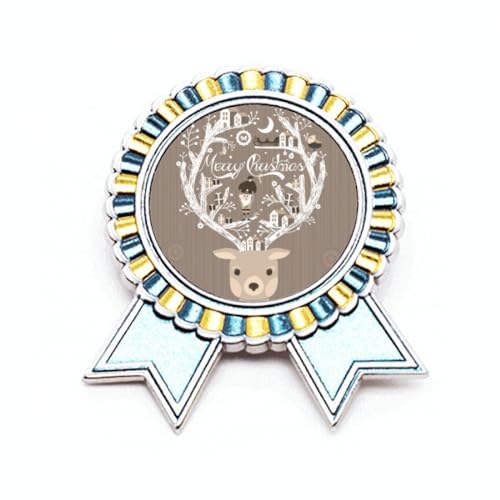 Broche en forme de cerf Père Noël en métal pour vos fêtes
