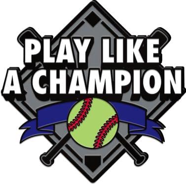 Crown Awards Softball Play Like A Champion Pins, Softball Play Like A Champion Pin with Blue Velvet Presentation Case, 1 Pack, Prime