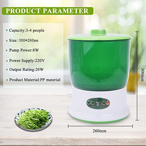 MXBAOHENG Bean Sprouts Machine Automatic Bean Sprouts Maker Seed Sprouter with Water Storage Pressure Plate (3 layers)