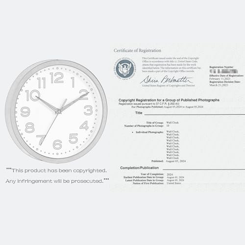 Image of Roymnie 8 Inch Small Wall Clock, Battery Operated Silent Non Ticking White | analog wall clock; bold numerals for easy reading; silent non-ticking; 1 AA battery (not included); for classroom
