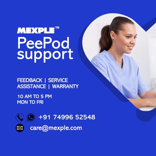 Image of MEXPLE Unisex Peepod Urinal Pot 1000 ML | Portable Urine Bottle with Female Cup Pee Funnel | Medical Grade Urine Collector for Men Women Bedridden Patients - White
