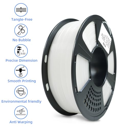 Image of PLA Filament Glow in The Dark, 3D Printer Filament 1.75mm, 1KG Glow PLA Filament Luminous (Glow White)