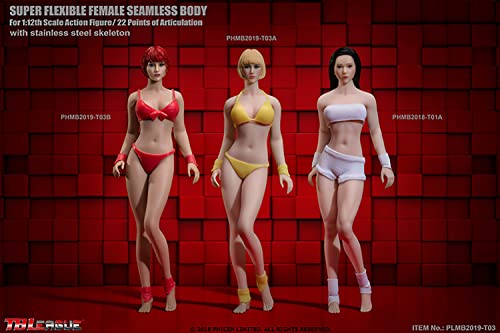 DEZARO 1/12 Scale Female Seamless Action Figure Full Set-Realistic Body+Head+Bikini-6 inch Super Flexible Female Dolls for Arts/Drawings/Photography T03A
