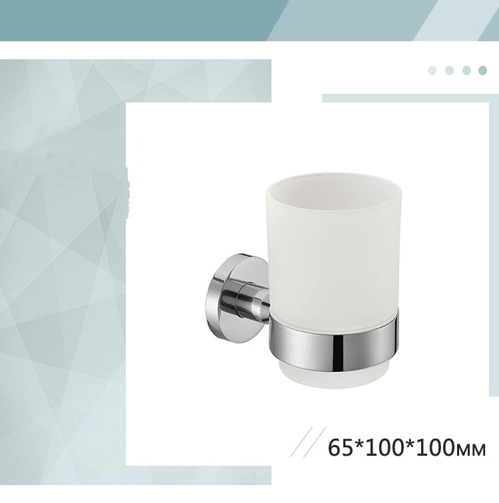 VVW&LIU Baño de Acero Estante de Vidrio Taza Soporte para jabón Toallero Bar Pared Percha para Cepillo de Inodoro Juego de Accesorios cromados, Soporte para Cepillo de Dientes