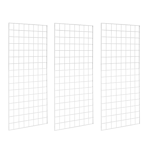 7RiversART Grid Wall Commercial Grade Gridwall Panels – Heavy Duty Grid Panel for Any Retail Display Wall Grid 2' Width x 4' Height, White (Pack of 3)