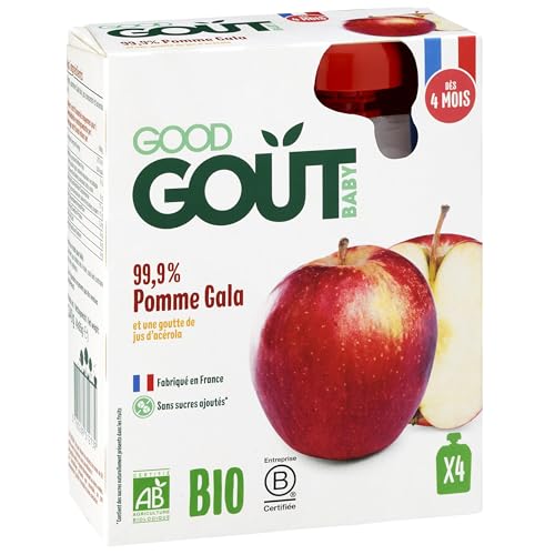 Purée De Fruits À Boire Bébé Dès Pomme Gala Sans Sucres Ajoutés Bio Good Gout Les 4 Gourdes De - vue 2