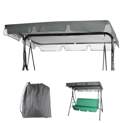Vaskula Toile de Rechange pour Balancelle 210 x 145 x 18cm Gris épreuve étanche et UV Toit de...