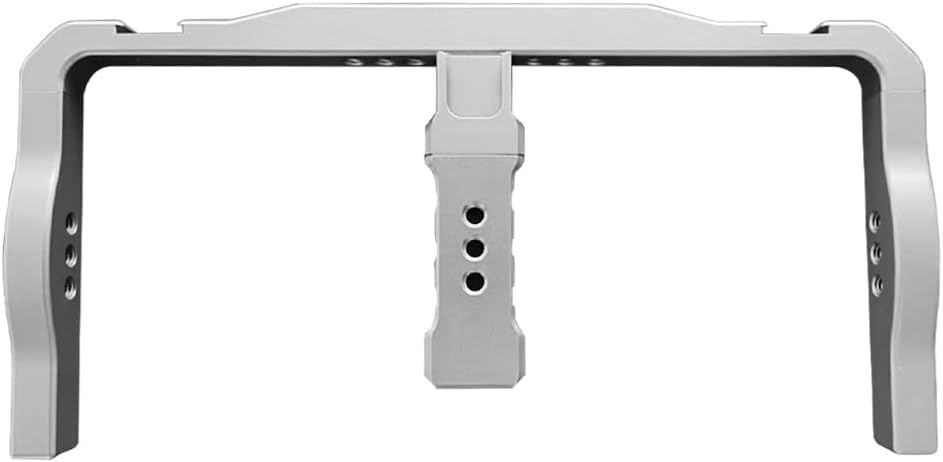 BGNing Universal Smartphone Cage Video Rig with Dual Handles Cold Shoe Mount Adapter Compatible with LED Light,Microphone (Titanium)