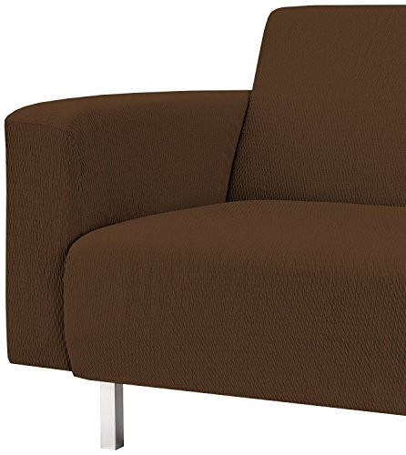 Martina Home - 3-zits elastische hoes voor bank, model tunis, maat van 180 tot 240 cm, bruin - Afbeelding 4