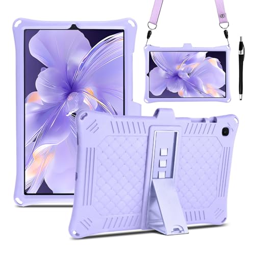 BENTOBEN for Samsung Galaxy Tab S6 Lite Tablet Case for Kids, Soft Silicone Heavy Duty Shockproof Protective Case with Stand Pen Holder Shoulder Strap for Samsung Tab S6 Lite 2024/2022/2020,Purple