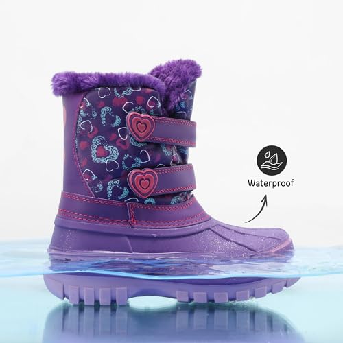 DREAM PAIRS Boys Girls Snow Boots Water-Resistant Outdoor Sport Warm Cozy Anti-Slip Cute Ankle Winter Shoes for Toddler/Little/Big Kid2