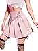 Casual High Waisted Pleated Loose Mini Skirt Skort for Women - Elegant Spring/Summer Fashion Pink