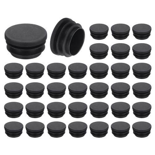 uxcell Round Plastic Plug,32mm(1.26") OD Furniture Leg Pipe Insert 36Pcs