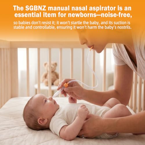 Image of Nasal Aspirator for Baby with 30 Hygiene Filters 0-12 Months, Compact Size, Baby No Bulky Feel Reusable Infant Nose Cleaner, Easy to Use and Clean, Portable for Both Travel and Home Use-White