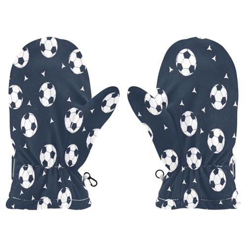 Kid's Winter Gloves Children Warm Gloves White Black Football for Boys Girl Age 2-4 Years