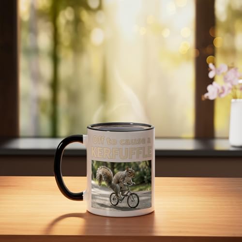 Taza de cerámica negra y blanca 11 onzas miniatura 3