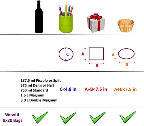 image for Wowfit Cello Bags,10 CT 9x20 inches Clear Cellophane Bags Perfect for 