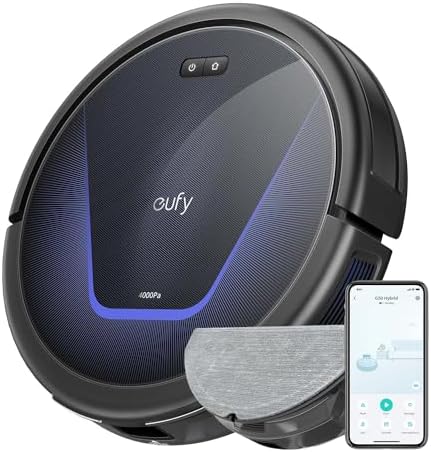 eufy G50 Hybrid Aspirateur Robot, Aspiration 4 000 Pa, Dynamic Na...
