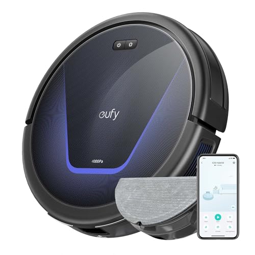 eufy G50 Hybrid Aspirateur Robot, Aspiration 4 000 Pa, Dynamic Navigation, Pro-Detangle Comb, Roller...