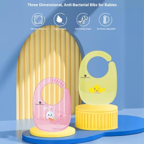 Image of StarAndDaisy Reusable Silicone Bib for Baby with Adjustable Buttons for Mess-Free Feeding