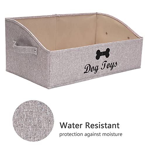 Geyecete Foldable Fabric Trapezoid Organizer Boxes - Collapsible Dog Toy Basket (Light Brown-DOG) - Image 3