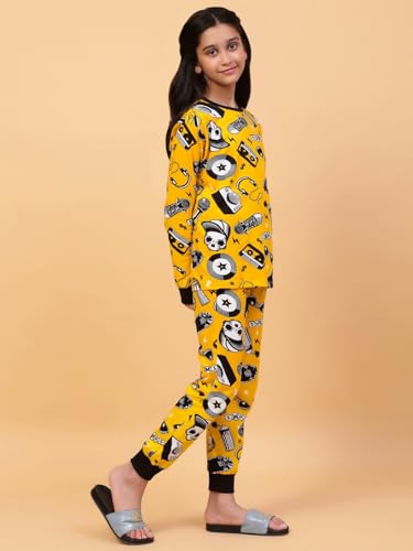 Image of Ninos Dreams Cotton Girls Full Sleeves Coord Set ! Night Suit for Girls ! Tshirt with Jogger Set