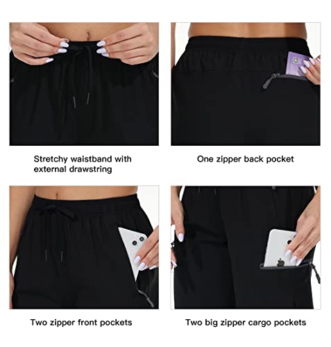 POLIVA Short feminino de 22,86 cm, leve, resistente à água, secagem rápida, para golfe, caminhada, v