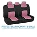 BDK PolyPro Car Seat Covers Full Set in Pink on Black, Front and Rear Split Bench Seat Covers for Cars, Easy to Install Car Seats Cover Set and Accessories for Auto Trucks Van SUV - Pink