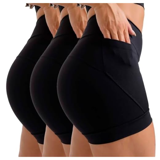 Kit 3 Short Feminino Academia com 2 Bolsos de Compressão Legging Corrida Treino INSIDE SPORTS (BR, Alfa, P, Regular, Regular, (3x) Preto)