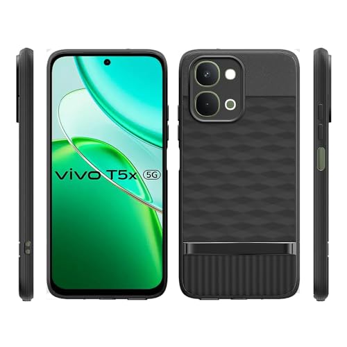 Image of Shockproof Case Compatible with Vivo T5x 5G / Y51 Pro 5G / iQOO Z11x 5G | Full Camera Protection | TPU Flexible Back Cover for Vivo T5x 5G / Y51 Pro 5G / iQOO Z11x 5G (Matte Black)