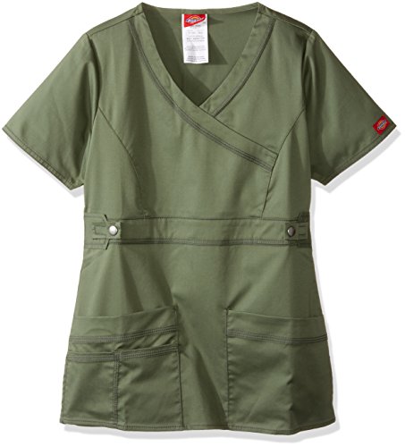 Tech Deals 🔥 Dickies Women's GenFlex Youtility Mock Wrap Top, Olive, XXXX-Large